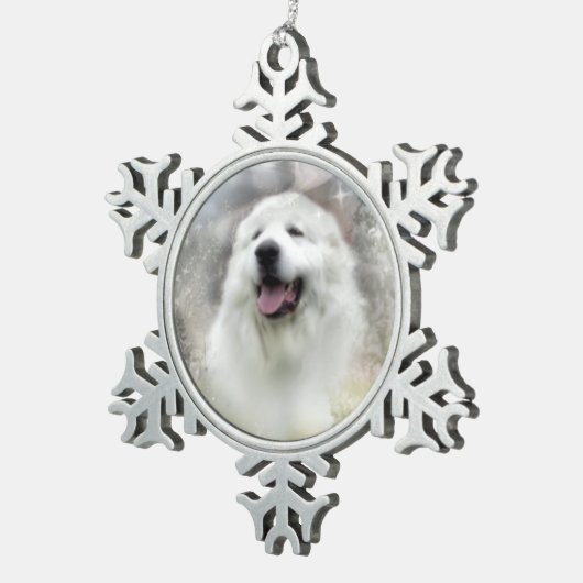 Grote Pyreneeën Snowflake Ornament - Winterontwerp (Rechts)