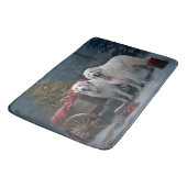 Grote Pyreneeën Snowy Sleigh Kerst Decor Badmat (Gekanteld)