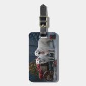 Grote Pyreneeën Snowy Sleigh Kerst Decor Bagagelabel (Voorkant verticaal)