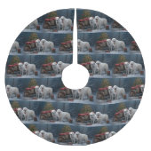 Grote Pyreneeën Snowy Sleigh Kerst Decor Kerstboom Rok (Voorkant)