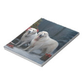 Grote Pyreneeën Snowy Sleigh Kerst Decor Notitieblok (Linkerzijde)