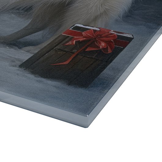 Grote Pyreneeën Snowy Sleigh Kerst Decor Snijplank (Hoek)