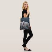 Grote Pyreneeën Snowy Sleigh Kerst Decor Tote Bag (Op model)