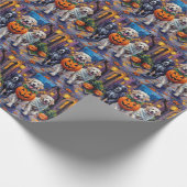 Grote Pyreneeën Trick-or-Treating Halloween Kostuu Cadeaupapier (Hoek)