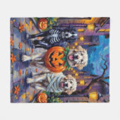 Grote Pyreneeën Trick-or-Treating Halloween Kostuu Fleece Deken (Voorkant (Horizontaal))