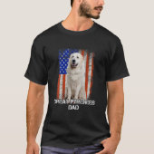 Grote Pyreneeën Vader Dag Amerikaanse vlag T-shirt (Voorkant)