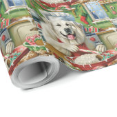 Grote Pyreneeën Vakantie Bakken: Feestelijke Kerst Cadeaupapier (Rol Hoek)