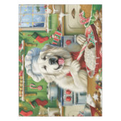 Grote Pyreneeën Vakantie Bakken: Feestelijke Kerst Tafelkleed (Voorkant)