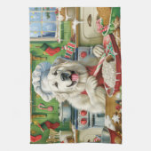 Grote Pyreneeën Vakantie Bakken: Feestelijke Kerst Theedoek (Verticaal)