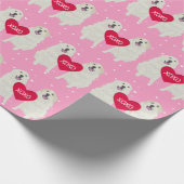 Grote Pyreneeën-Valentijnsdag Cadeaupapier (Hoek)