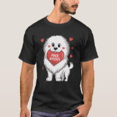 Grote Pyreneeën Valentijnsdag Gratis Kusjes T-shirt (Voorkant)