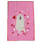 Grote Pyreneeën-Valentijnsdag Medium Cadeauzakje (Achterkant)