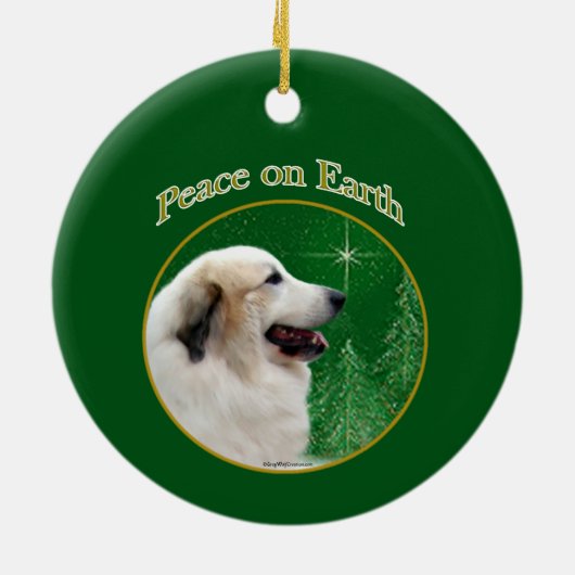 Grote Pyreneeën vrede Keramisch Ornament (Achterkant)