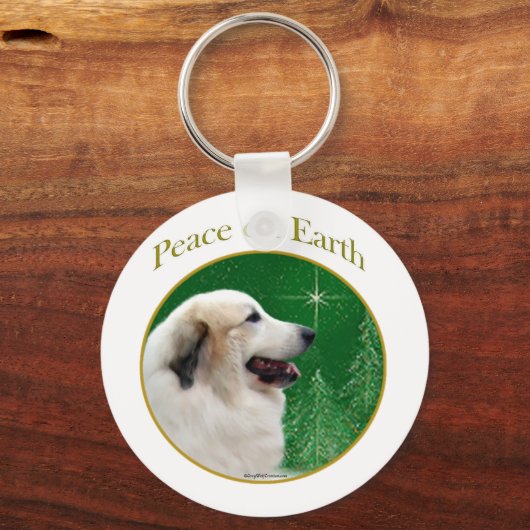 Grote Pyreneeën vrede Sleutelhanger (Voorkant)