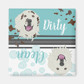 Grote Pyreneeën Vuile/Schoonmaakwasmachine Magneet (Voorkant)