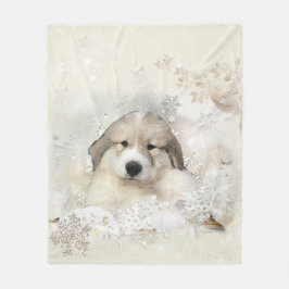 Grote Pyreneeën Waterverf Puppy Fleece Deken