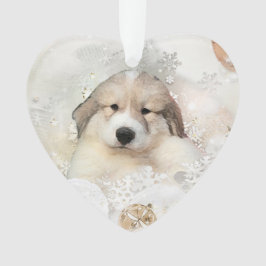 Grote Pyreneeën Waterverf Puppy Holiday Ornament