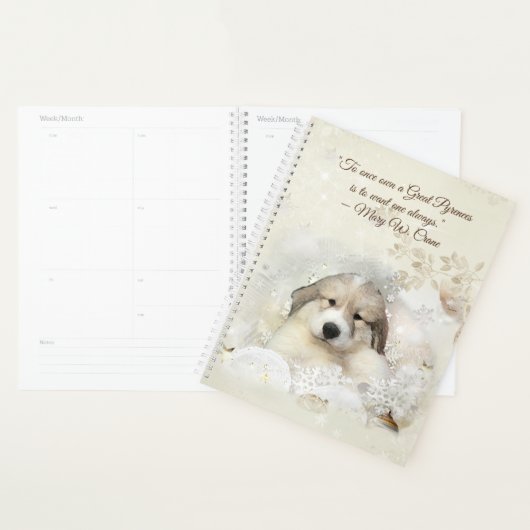Grote Pyreneeën Waterverf Puppy Planner (Display)