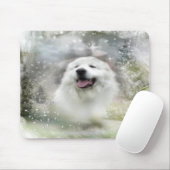 Grote Pyreneeën Winter Scene - Mousepad Muismat (Met muis)