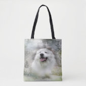 Grote Pyreneeën Winter Scene Tote Bag (Voorkant)