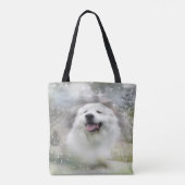 Grote Pyreneeën Winter Scene Tote Bag (Achterkant)