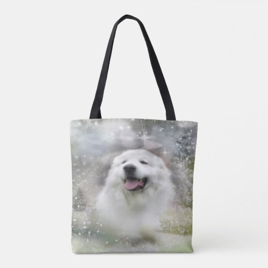 Grote Pyreneeën Winter Scene Tote Bag (Achterkant)