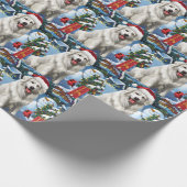 Grote Pyreneeën Winter Wonderland Kerstvreugde Cadeaupapier (Hoek)