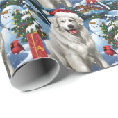 Grote Pyreneeën Winter Wonderland Kerstvreugde Cadeaupapier (Rol Hoek)