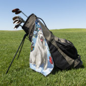 Grote Pyreneeën Winter Wonderland Kerstvreugde Golfhanddoek (Groen)