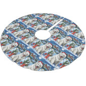 Grote Pyreneeën Winter Wonderland Kerstvreugde Kerstboom Rok (Gekanteld)