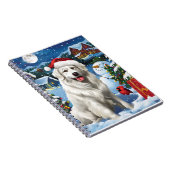 Grote Pyreneeën Winter Wonderland Kerstvreugde Notitieboek (Rechterzijde)