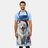 Grote Pyreneeën Winter Wonderland Kerstvreugde Schort (Gedragen)