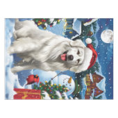 Grote Pyreneeën Winterwonderland Kerstvreugde Tafelkleed (Voorkant (Horizontaal))