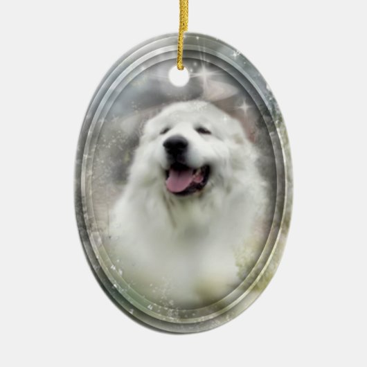 Grote Pyreneeën XMas-Ornament Keramisch Ornament (Voorkant)