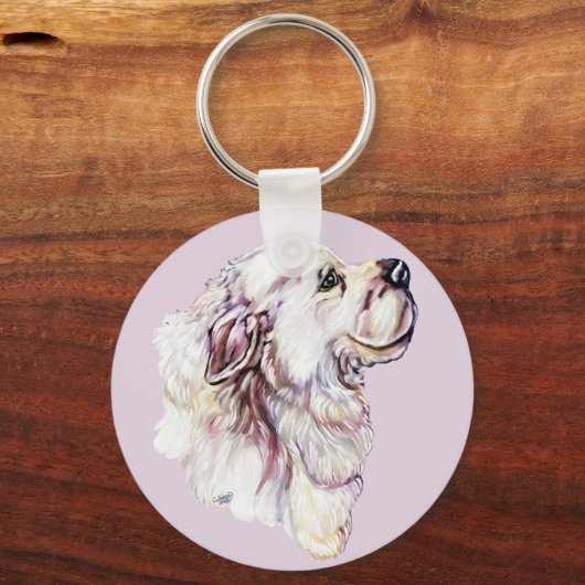 Grote Pyreneeënpasta Sleutelhanger (Voorkant)