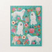 Grote Pyrenees Dog  Floral Legpuzzel (Verticaal)