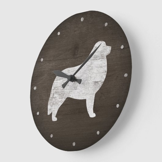 Grote Pyrenees Silhouette Rustic Grote Klok (Hoek)