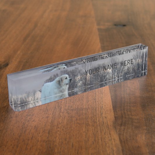 Grote Pyreneesbureau Naambordje (Zijkant)