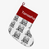 Grote Pyreneese hond sokken Gepersonaliseerd hond Kerstsok (Voorkant (Hangend))