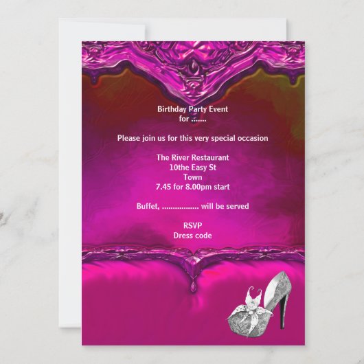 Grote Quinceanera 15e verjaardag Roze dress Kaart (Achterkant)