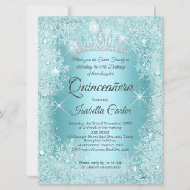 Grote Quinceanera Turkoois Sneeuwvlok Winter Wonde Kaart