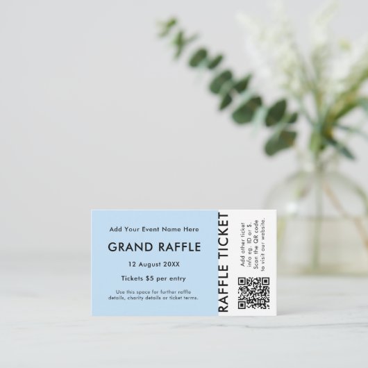Grote Raffle-prijs Ticket QR Code Blue Event (Staand voorkant)