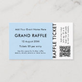 Grote Raffle-prijs Ticket QR Code Blue Event (Voorkant)