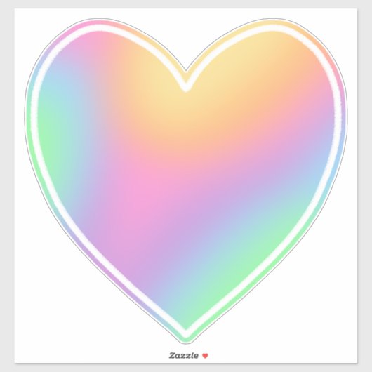 Grote Rainbow Heart Sticker (Vel)