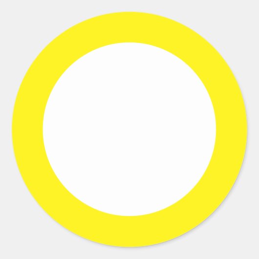 Grote randen - geel alarm ronde sticker (Voorkant)