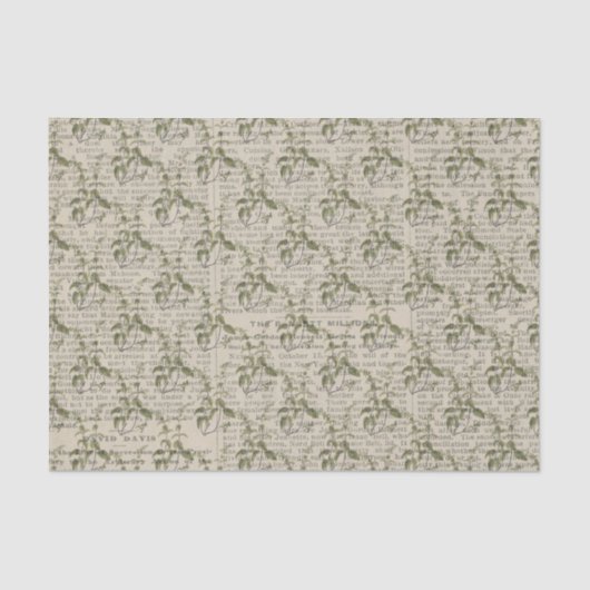 Grote ranken en krantenpapier tissuepapier (Voorkant)