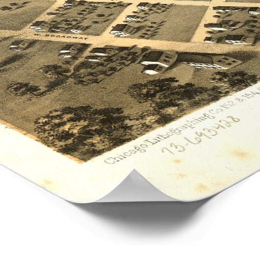 Grote Rapids Michigan 1868 Antiek Panoramische Kaa Poster (Hoek)