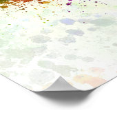 Grote Rapids skyline op waterverf achtergrond Poster (Hoek)