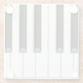 Grote Realistic Piano Keys  muziek Glazen Onderzetter (Achterkant)