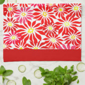 Grote Red Poinsettia Flowers Pattern Kitchen Towel Theedoek (Gevouwen)